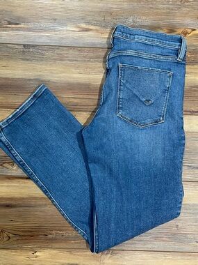 Hudson Jeans Women’s Size 30 Nico Straight Rolled Mid Rise Blue Denim Relaxed